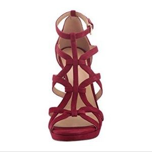 Michael Kors Sandra Platform Suede Maroon Sandal NIB size 8